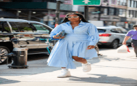Styling a House of Harlow Denim Skirt (Get Outfit Ideas Now)