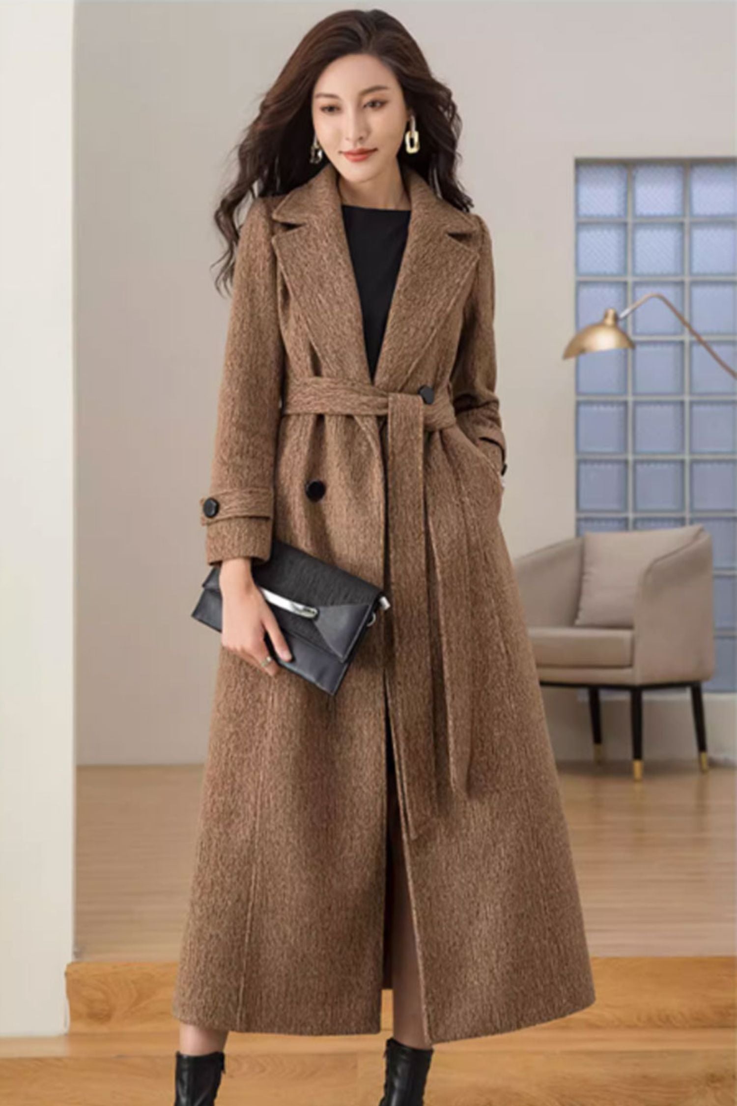 Shop Long Brown Wool Coat Womens: Cozy and Chic Styles for Cold Weather
